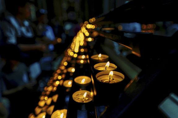 Lighted Candles in Close-up Photography